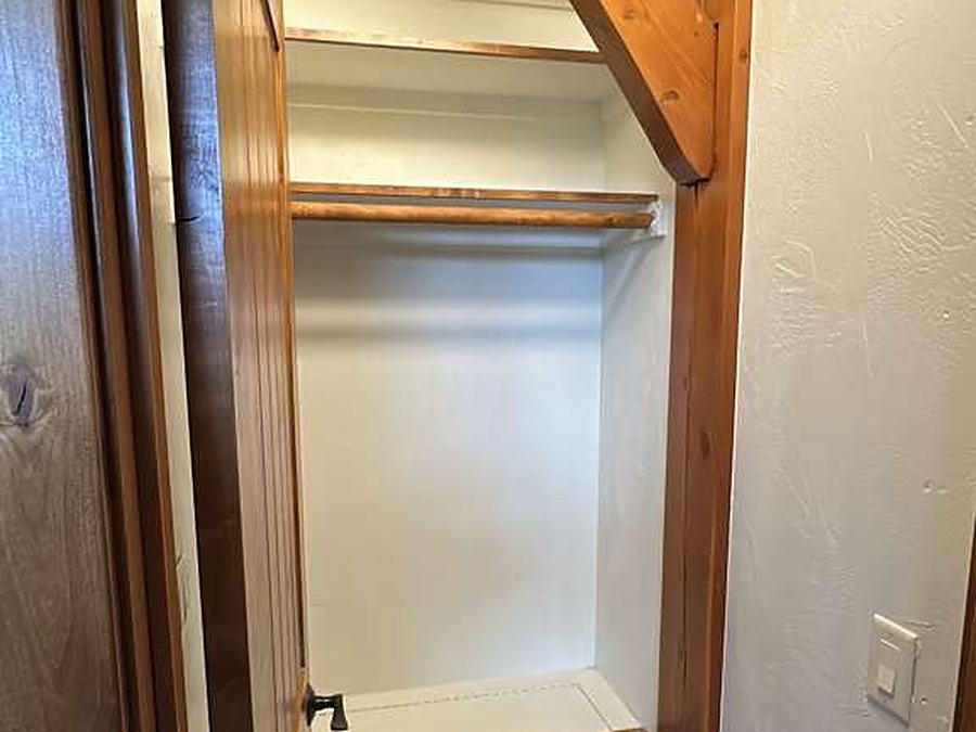 Narrow closet cleaned out and left empty